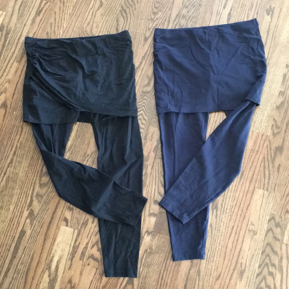 Two Pairs CAbi M’Leggings, Black Mesh & Navy Blue
